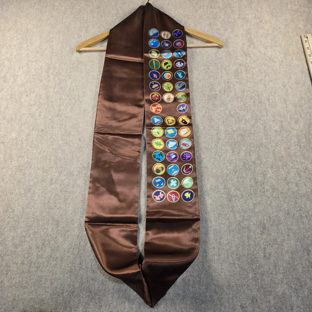 Disney Pixar Up Russell Wilderness Explorer Sash Brown Satin Costume Accessory